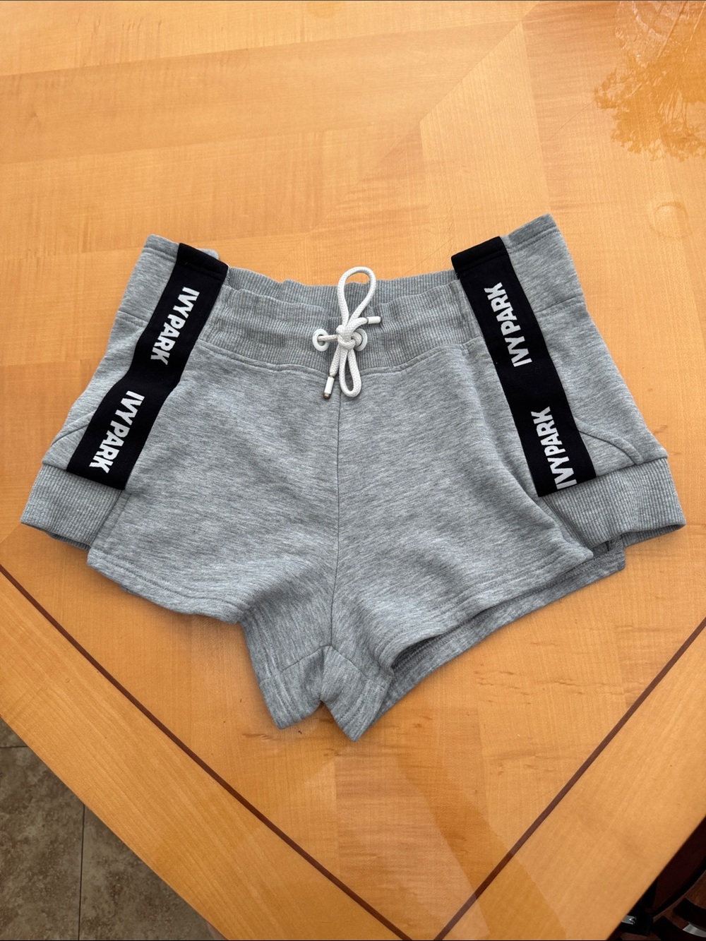 IVY PARK Women’s Gray Athletic Drawstring Shorts with Logo Tape size s